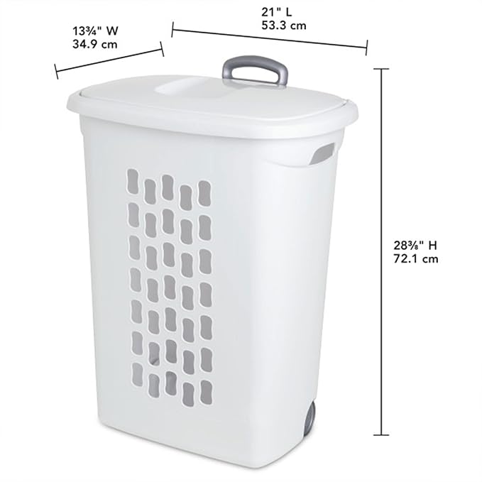 CarryKart - Ultra Wheeled Laundry Hamper with Lid, Handle and Wheels for Easy Rolling of Clothes.