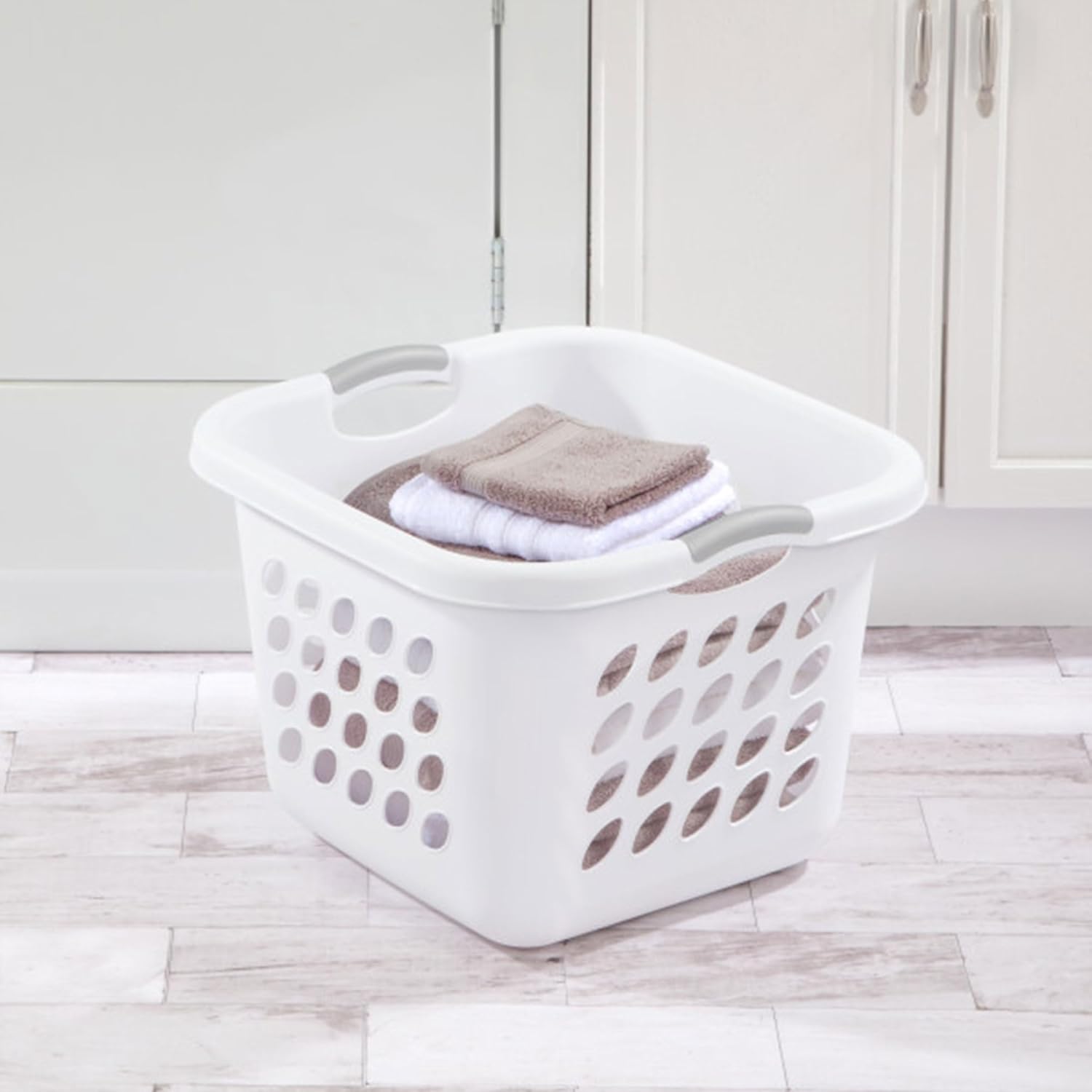 Carry Kart Laundry Basket, 19", White (Pack of 1)
