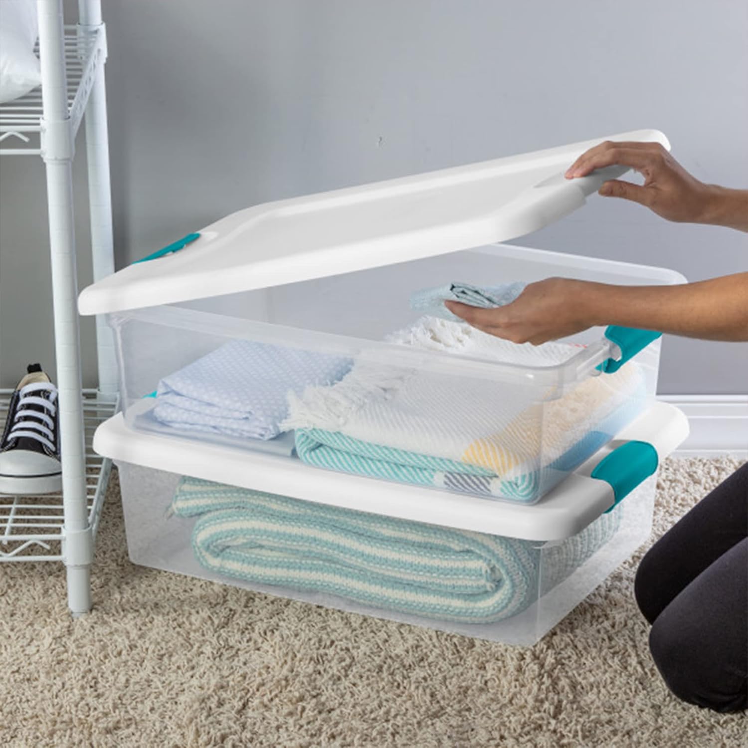 Carry Kart Latching Storage Box, See-Through Base