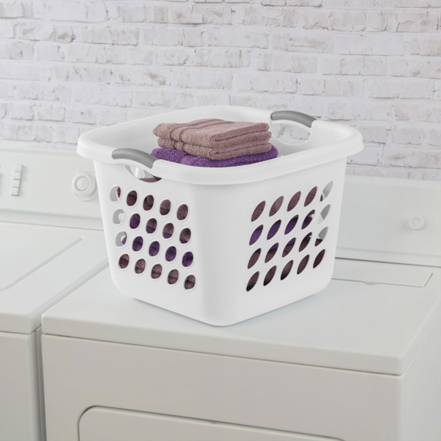 Carry Kart Laundry Basket, 19", White (Pack of 1)