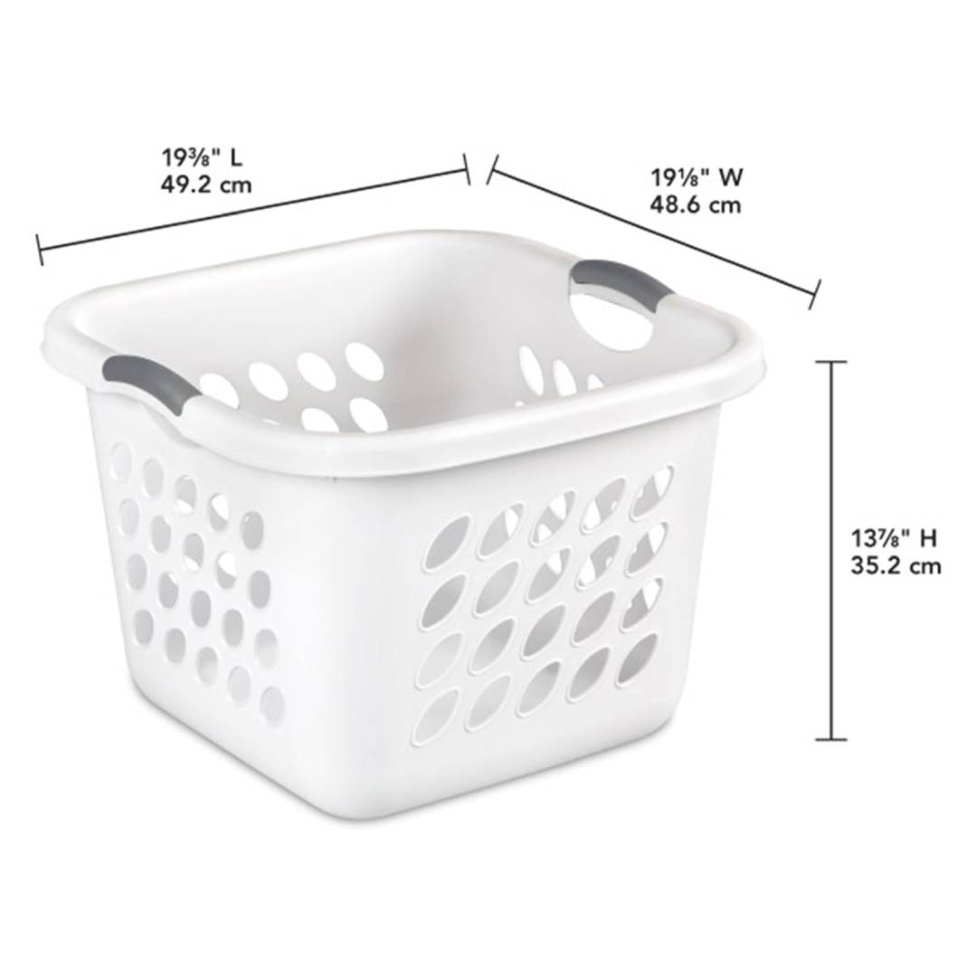 Carry Kart Laundry Basket, 19", White (Pack of 1)