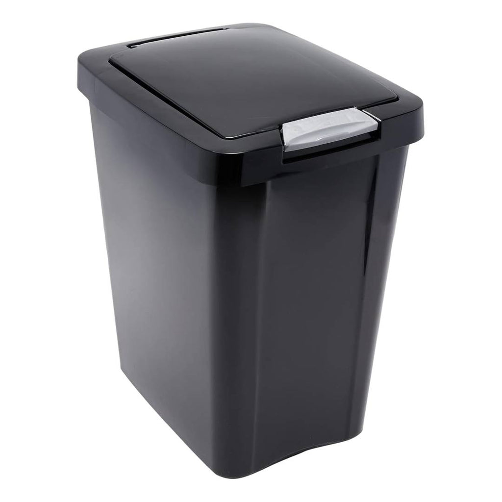 Carry Kart Gallon Black Plastic TouchTop Wastebasket