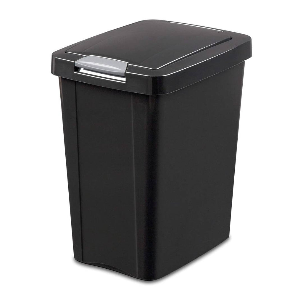 Carry Kart Gallon Black Plastic TouchTop Wastebasket