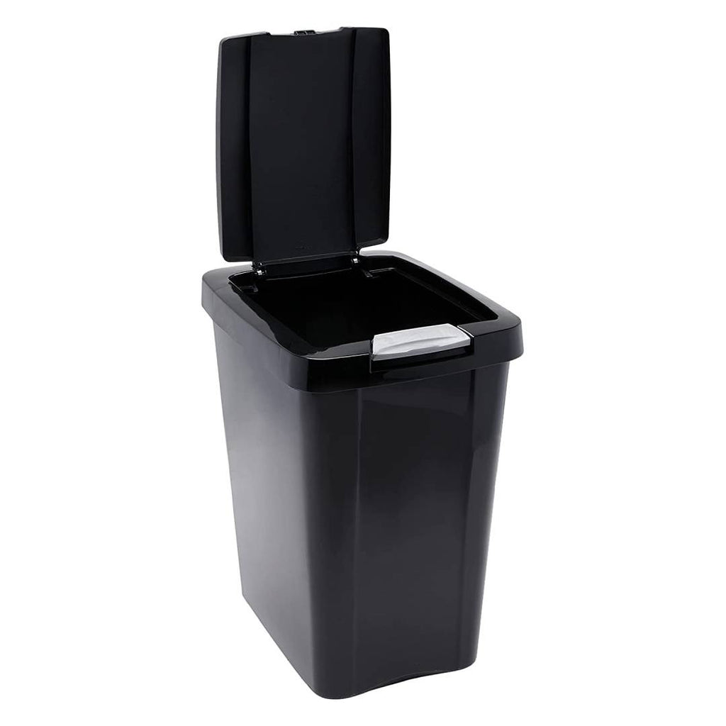 Carry Kart Gallon Black Plastic TouchTop Wastebasket