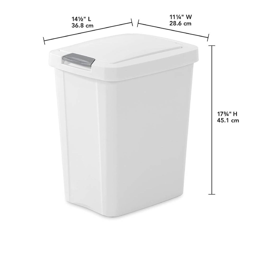 Carry Kart Gallon Black Plastic TouchTop Wastebasket